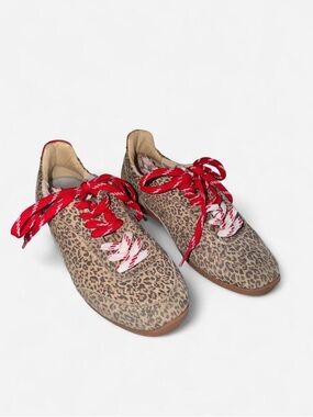 Dolce Vita Leopard Print Women's Casual Sneakers with Red Accents